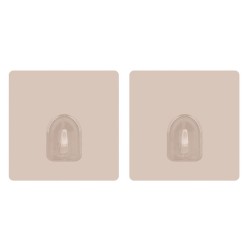 Set of 2 Repositionable Adhesive Wall Hooks Beige MSV