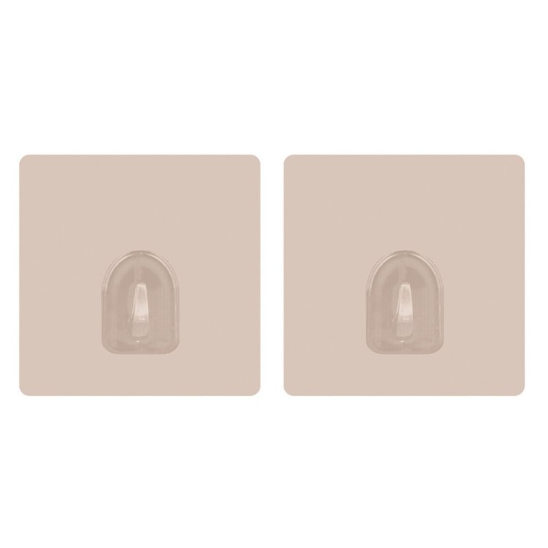 spirella Lot de 2 crochets adhésifs muraux repositionnables Beige MSV