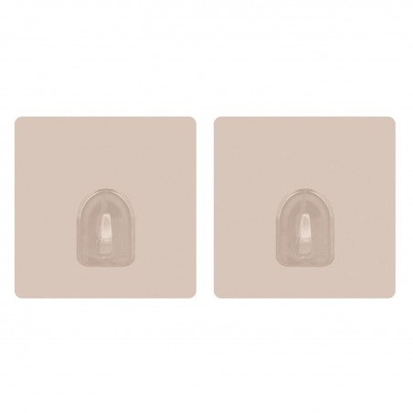 Lot de 2 crochets adhésifs muraux repositionnables Beige MSV