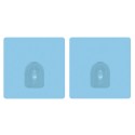 Set of 2 Repositionable Adhesive Wall Hooks Light Blue MSV