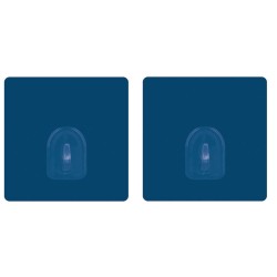 Lot de 2 Crochets adhésifs mural repositionnables Bleu Marine MSV