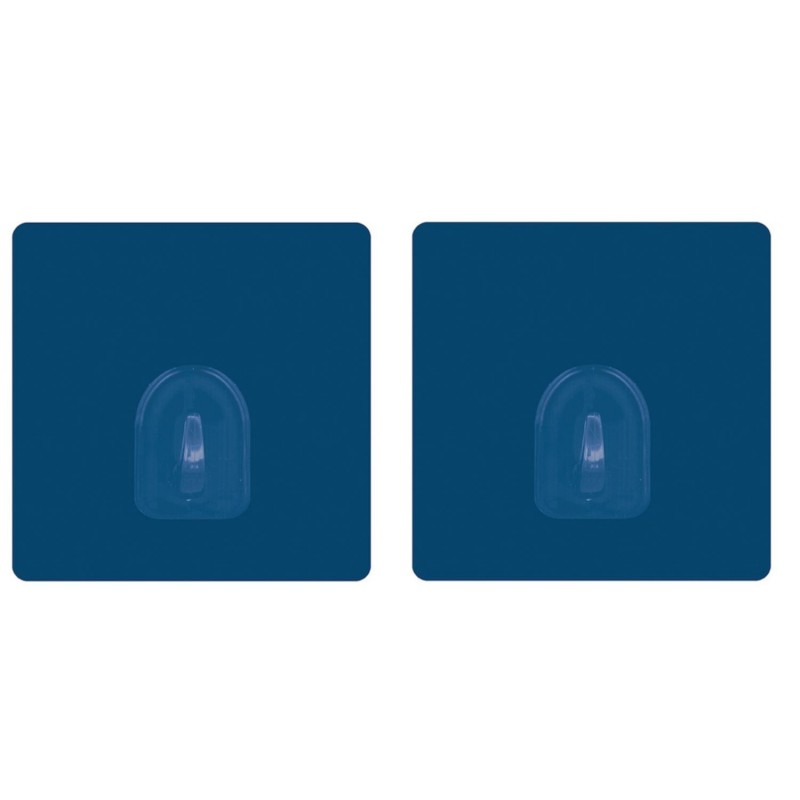 Set mit 2 repositionierbaren, selbstklebenden Wandhaken, Marineblau, MSV