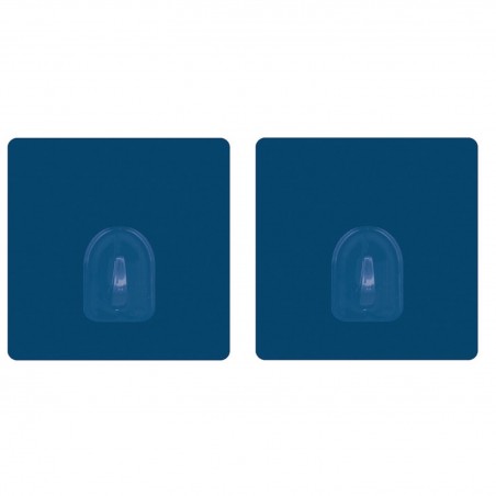 Set of 2 Repositionable Adhesive Wall Hooks Navy Blue MSV