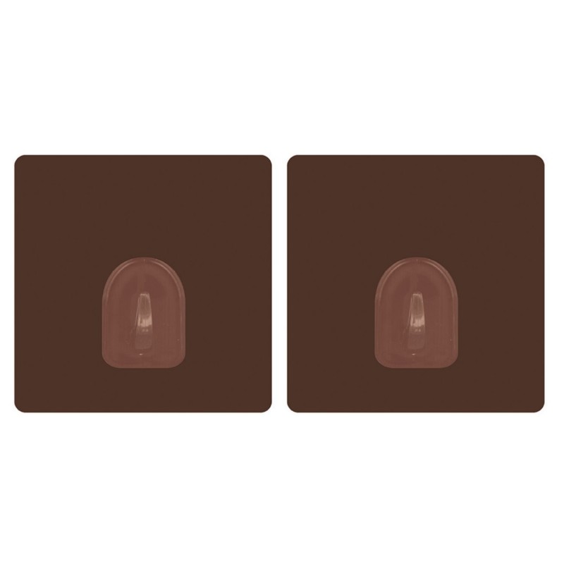 Juego de 2 ganchos de pared adhesivos  Chocolate MSV
