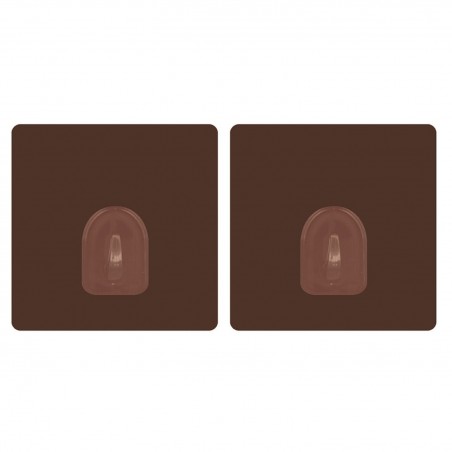 Set of 2 Repositionable Adhesive Wall Hooks Chocolate MSV
