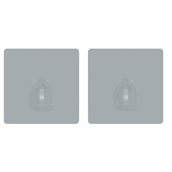 Lot de 2 crochets adhésifs muraux repositionnables Gris clair MSV