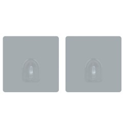 Set of 2 Repositionable Adhesive Wall Hooks Light Gray MSV