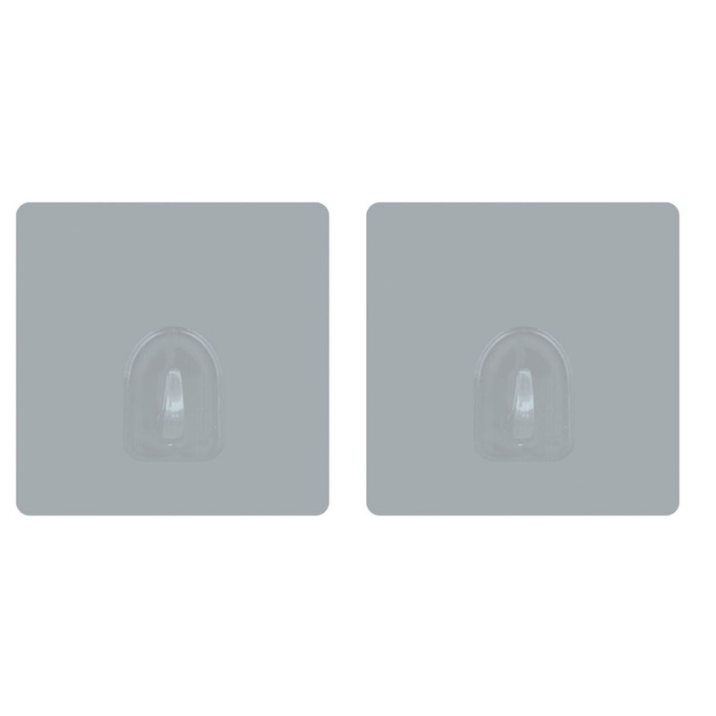 Lot de 2 crochets adhésifs muraux repositionnables Gris clair MSV