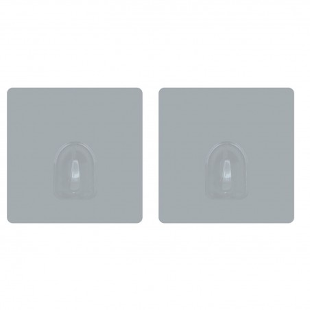 Lot de 2 crochets adhésifs muraux repositionnables Gris clair MSV