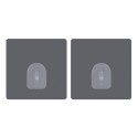 Set of 2 Repositionable Adhesive Wall Hooks Gray MSV