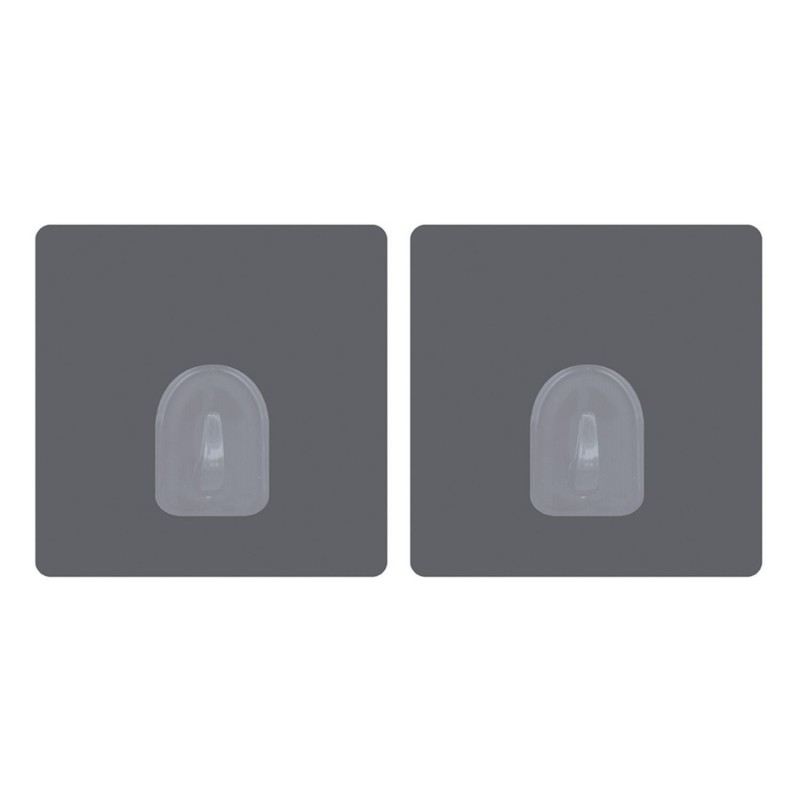 Juego de 2 ganchos de pared adhesivos  gris MSV