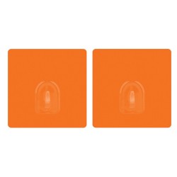 Juego de 2 ganchos de pared adhesivos  naranja MSV