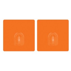 Set of 2 Repositionable Adhesive Wall Hooks Orange MSV