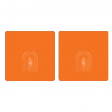 Set of 2 Repositionable Adhesive Wall Hooks Orange MSV
