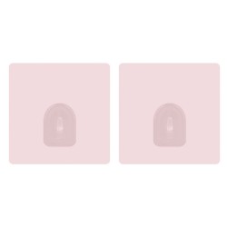 Juego de 2 ganchos de pared adhesivos  rosa pastel MSV