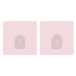 Set of 2 Repositionable Adhesive Wall Hooks Pastel Pink MSV