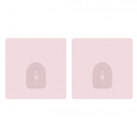 Juego de 2 ganchos de pared adhesivos  rosa pastel MSV