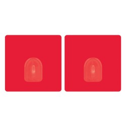 Juego de 2 ganchos de pared adhesivos  Rojo MSV