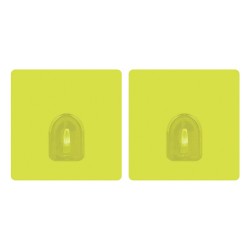 Lot de 2 crochets adhésifs muraux repositionnables Vert Anis MSV