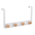 Porte manteaux 4 crochets NAYA Blanc & Bambou MSV