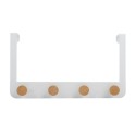 Porte manteaux 4 crochets NAYA Blanc & Bambou MSV