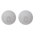 Set of 2 Repositionable Round Wall Hooks Stainless Steel Effect MSV