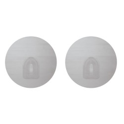 Lot de 2 crochets rond muraux repositionnables effet inox MSV