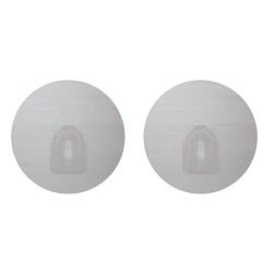 Set of 2 Repositionable Round Wall Hooks Stainless Steel Effect MSV