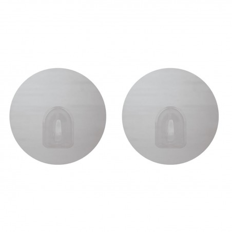 Lot de 2 crochets rond muraux repositionnables effet inox MSV
