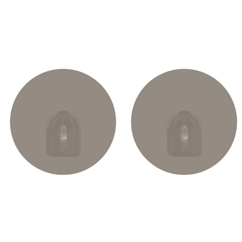 Set mit 2 repositionierbaren runden Wandhaken Beige MSV