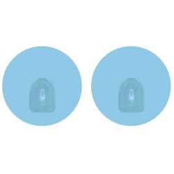 Juego de 2 ganchos de pared redondos  azul claro MSV