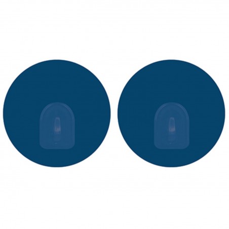Set mit 2 repositionierbaren runden Wandhaken Marineblau MSV