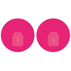 Juego de 2 ganchos de pared redondos  rosa fucsia MSV