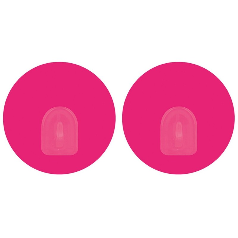 Set mit 2 repositionierbaren runden Wandhaken Fuchsia MSV
