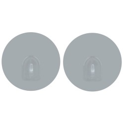 Lot de 2 crochets rond muraux repositionnables Gris clair MSV