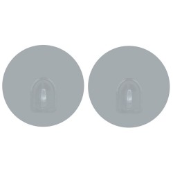 Set of 2 Light Gray Repositionable Round Wall Hooks MSV