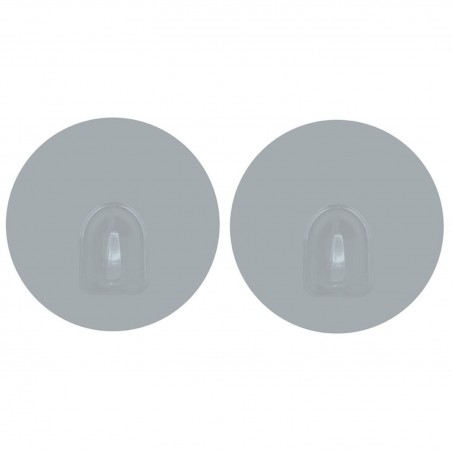 Set mit 2 repositionierbaren runden Wandhaken Hellgrau MSV