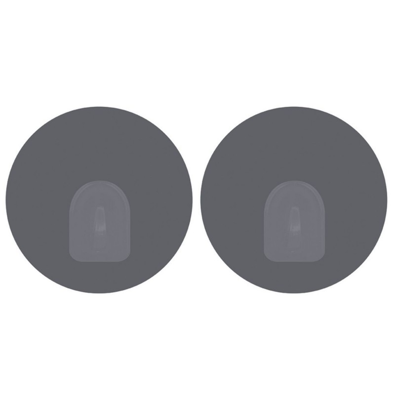 Juego de 2 ganchos de pared redondos  gris MSV