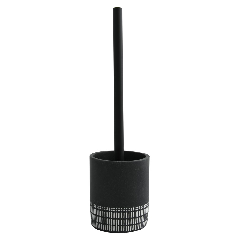 Toilet brush with polyresin & bamboo holder YUMA Dark gray Spirella