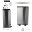 Selective Sorting Bin 60L ALIYA (2x30L) Brushed Steel Spirella