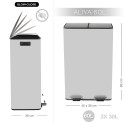 Spirella selektive sortierung mülleimer ALIYA 60L (2x30L) Stahl Mattweiß