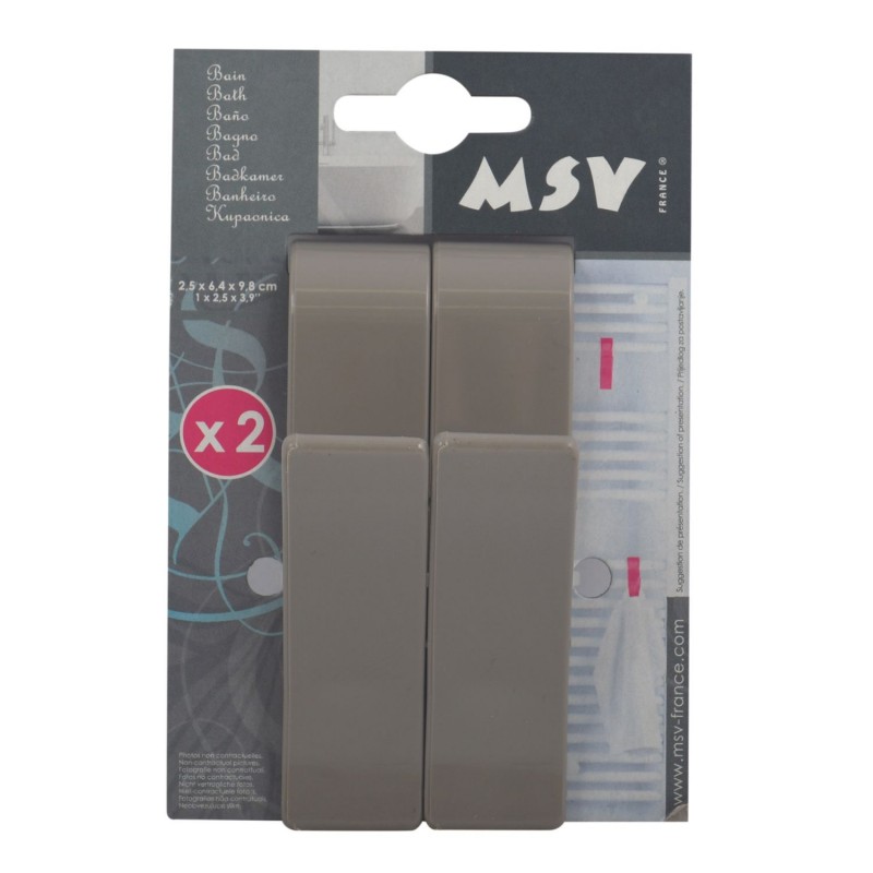 Set of 2 hooks for towel dryers Taupe MSV
