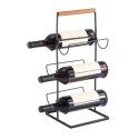 Etagère range bouteilles design industriel Bois & Acier ELIE Noir mat MSV