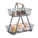 Panier de rangement à  poser Design industriel Bois & Acier ELIE Noir mat MSV
