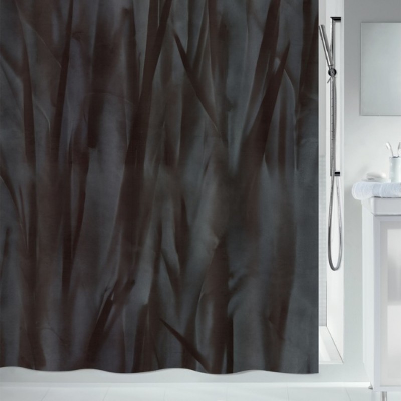 Spirella Duschvorhang LIV Polyester 180x200cm Schwarz