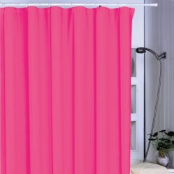 Rideau de douche Plastique PVA 180x200cm Rose Fuschia - Anneaux inclus MSV