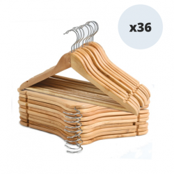 Juego de 36 perchas de madera MSV