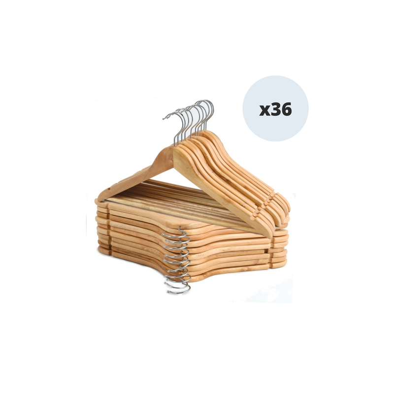 Set mit 36 Holzbügeln MSV