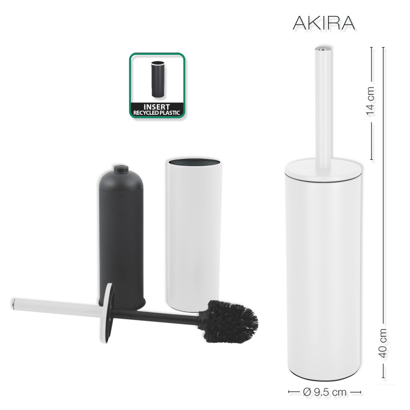 Set Poubelle à  pédale 5L & Brosse Wc AKIRA Blanc mat Spirella