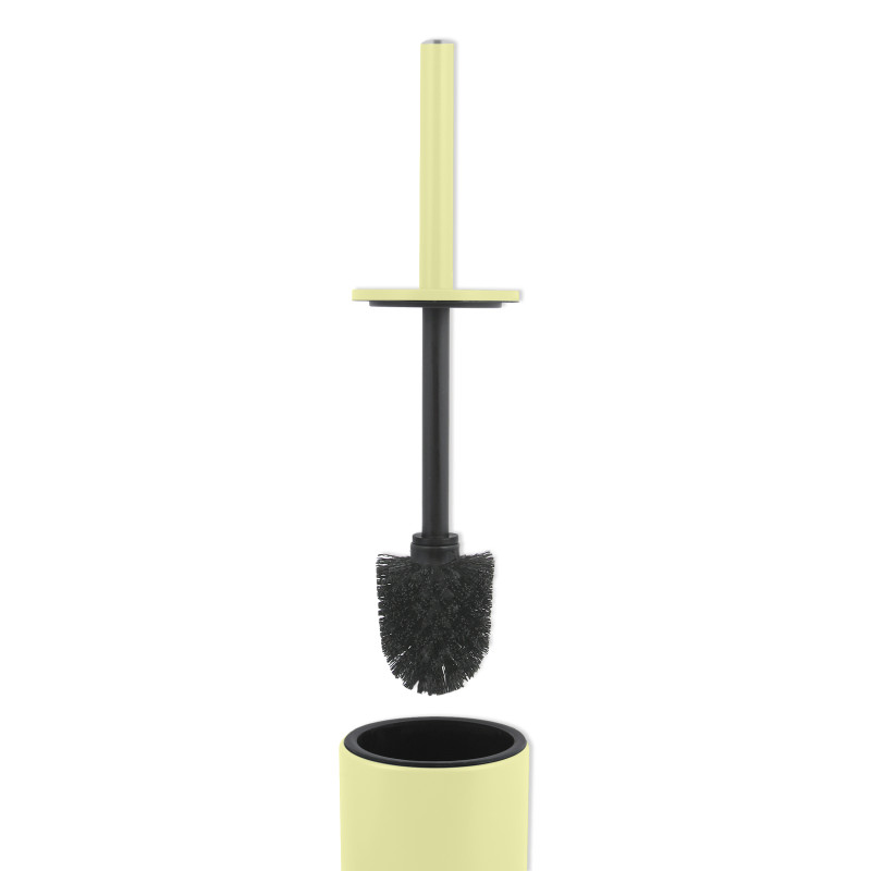 Set Poubelle à  pédale 5L & Brosse Wc AKIRA Jaune mat Spirella